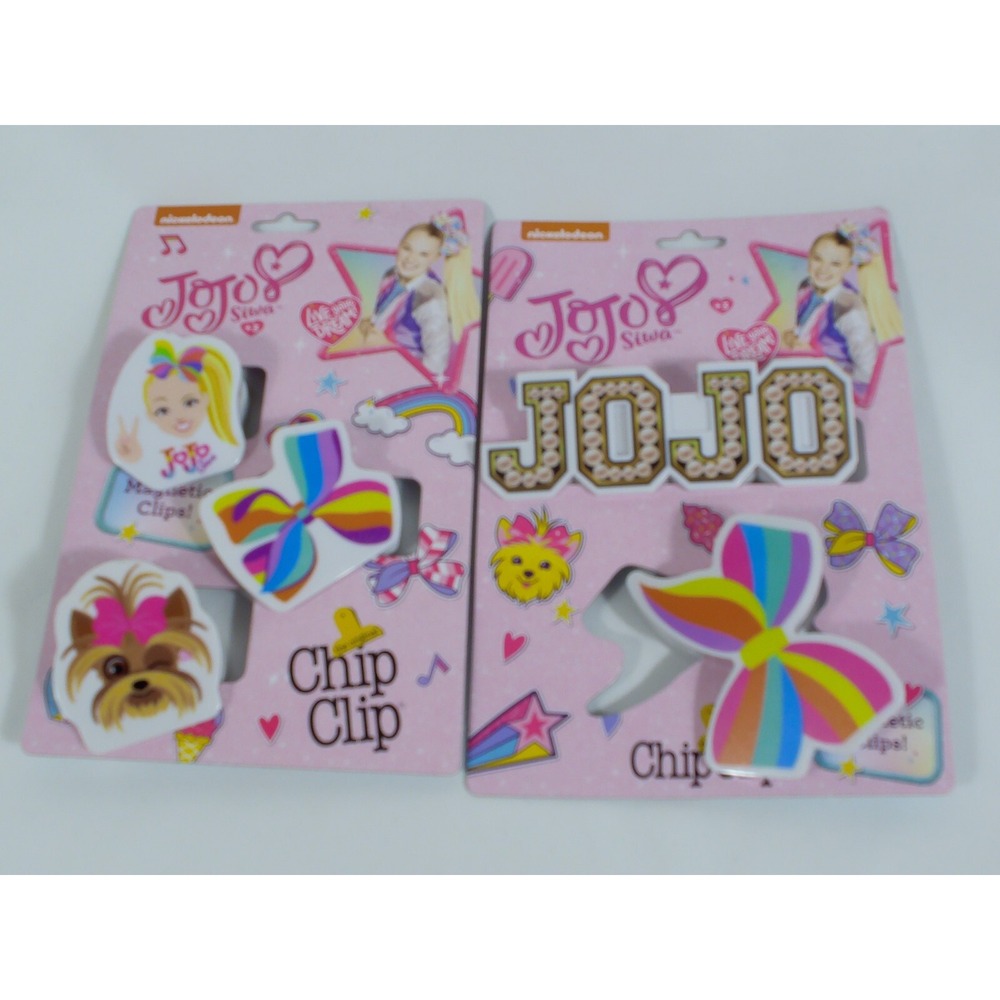 JoJo Siwa Magnetic Chip Clips Girls OS Multi New Rainbow Bow 5pc Set Nickelodeon